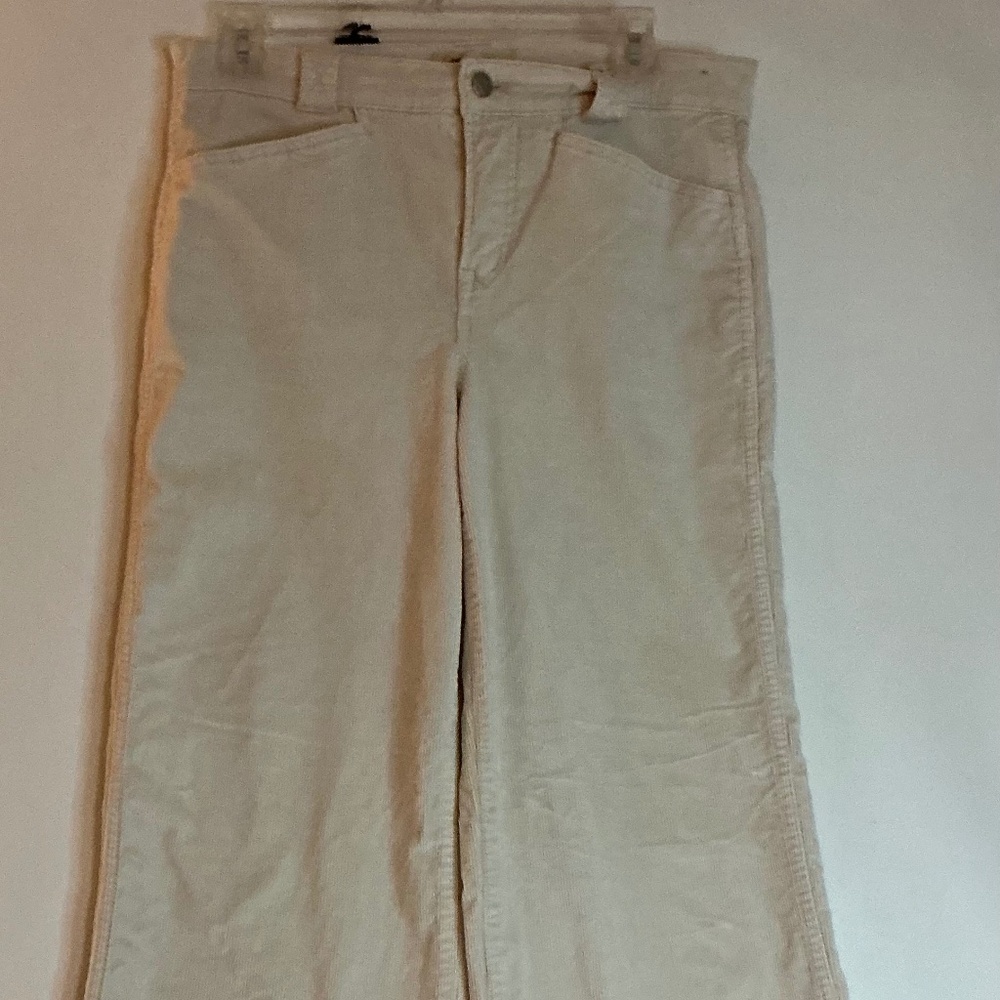 Madewell women’s off white corduroy Emmett wide leg pants size 29 P